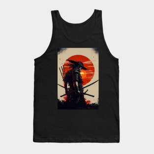 The Crimson Sun: A Symbol of the Epic Warrior in Japanese Culture Tank Top